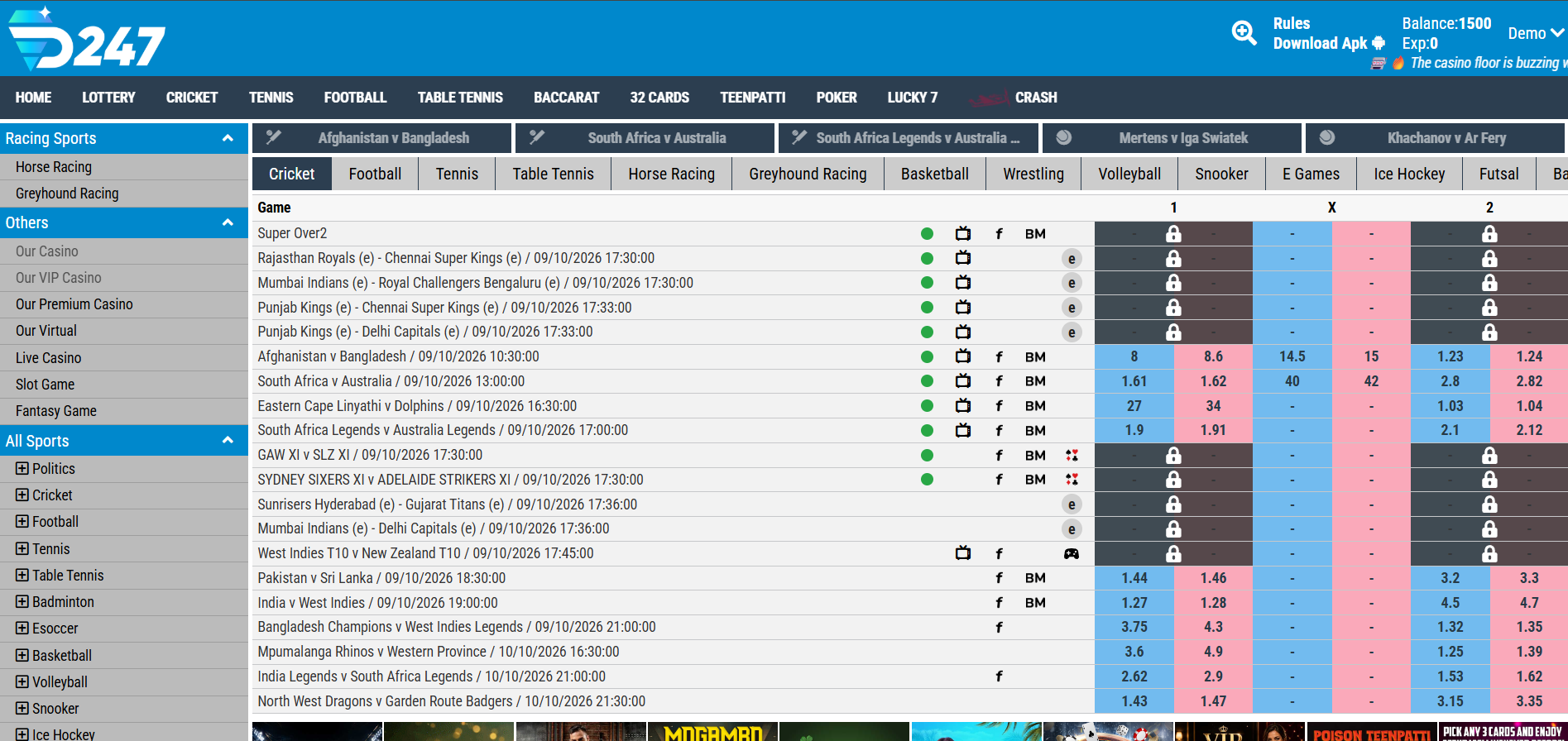 DIAMOND247 Exchange Panel